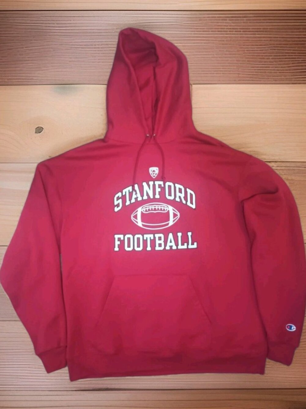 Stanford Football Champion Sweatshirt Mens Size XL Red Hooded Pull Over Hoodie